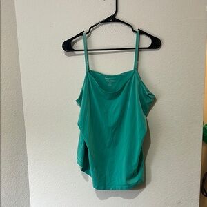 Lane Bryant Asymmetrical Green Camisole Top